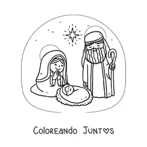 Imagen para colorear de nacimiento del niño Jesús