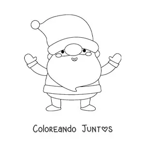 Imagen para colorear de papa Noel kawaii