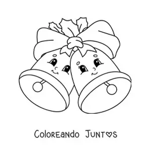 Imagen para colorear de campanas de Navidad animadas