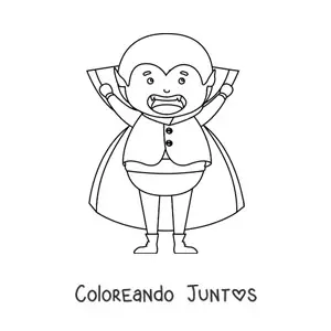 Imagen para colorear de vampiro kawaii