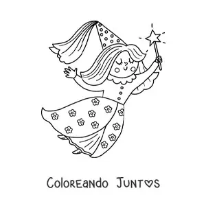 Imagen para colorear de hada madrina kawaii