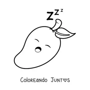 Imagen para colorear de un mango animado durmiendo