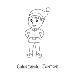 Imagen para colorear de duende kawaii