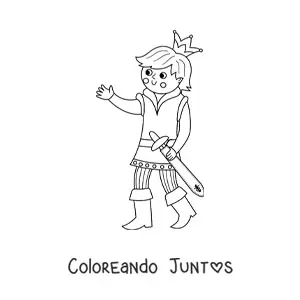 Imagen para colorear de príncipe de cuentos