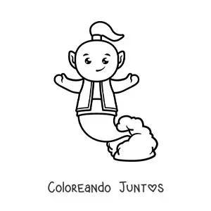 Imagen para colorear de genio animado