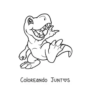 Imagen para colorear de t rex bebé tierno animado