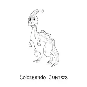 Imagen para colorear de dinosaurio herbívoro tierno