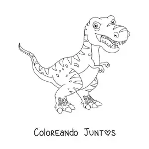 Imagen para colorear de dinosaurio carnívoro grande animado