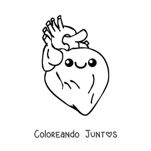 Imagen para colorear de útero kawaii animado fácil