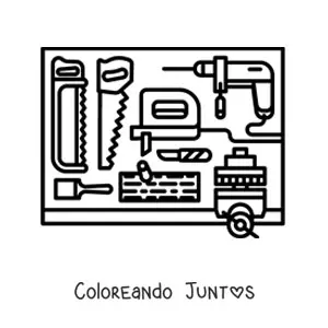 Imagen para colorear de herramientas del carpintero