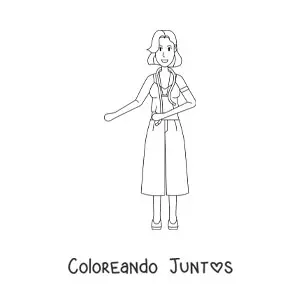Imagen para colorear de diseñadora de modas con una cinta métrica