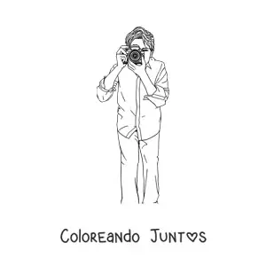 Imagen para colorear de hombre fotógrafo realista