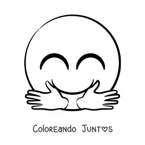Imagen para colorear de emoji de abrazo
