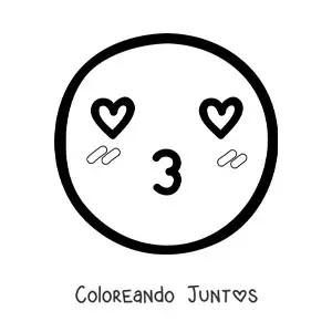 Imagen para colorear de emoji enamorado kawaii grande