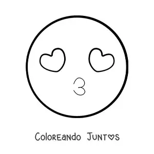 Imagen para colorear de carita enamorada grande
