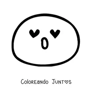 Imagen para colorear de emoji sencillo enamorado