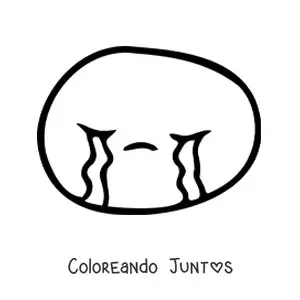 Imagen para colorear de emoji llorando