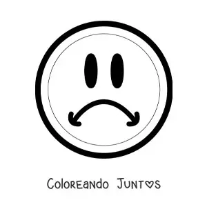 Imagen para colorear de carita triste grande
