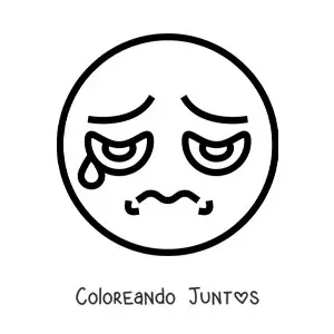 Imagen para colorear de carita triste con una lágrima