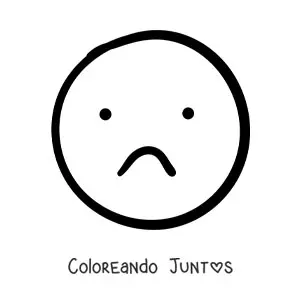 Imagen para colorear de emoji triste