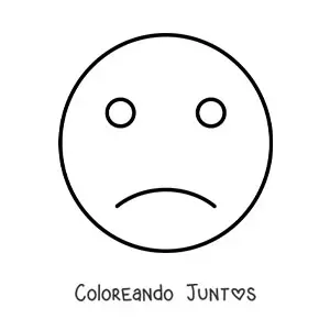 Imagen para colorear de cara triste fácil