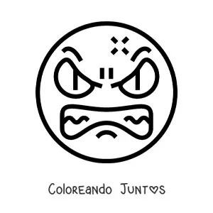 Imagen para colorear de emoji enojado grande