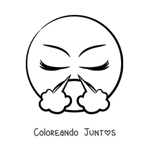 Imagen para colorear de emoji furioso