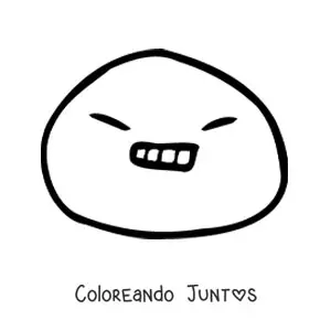Imagen para colorear de emoji enojado sencillo