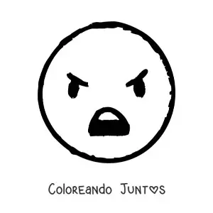 Imagen para colorear de emoticón enojado grande