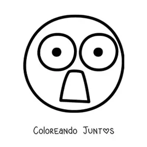 Imagen para colorear de cara asustada gritando