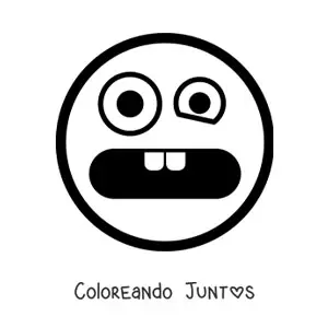 Imagen para colorear de emoji miedoso animado