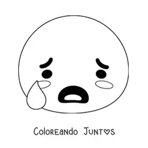 Imagen para colorear de emoji de temor animado