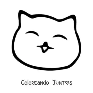 Imagen para colorear de emoji de gato feliz