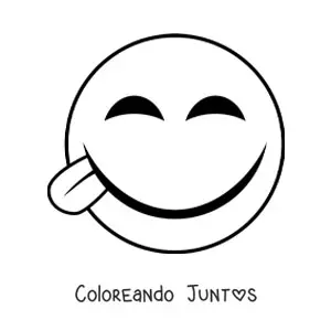 Imagen para colorear de emoji divertido