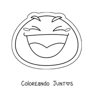 Imagen para colorear de emoji riendo