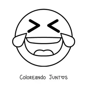 Imagen para colorear de emoji de risa