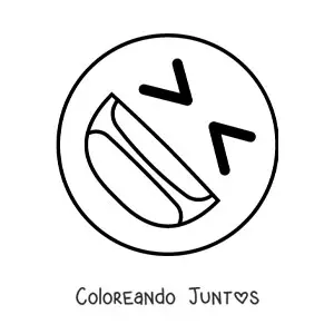 Imagen para colorear de emoji de carita feliz riendo