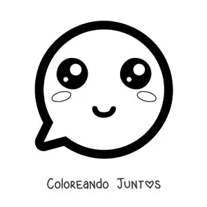 Imagen para colorear de emoji de cara feliz kawaii