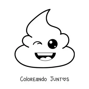 Imagen para colorear de emoji de caquita feliz