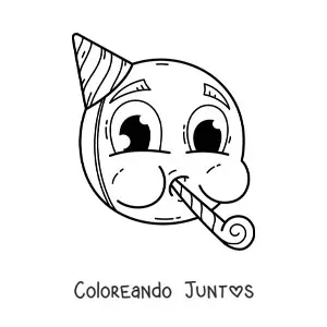 Imagen para colorear de emoji de cumpleañero