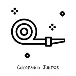 Imagen para colorear de emoji de silbato de fiesta de cumpleaños