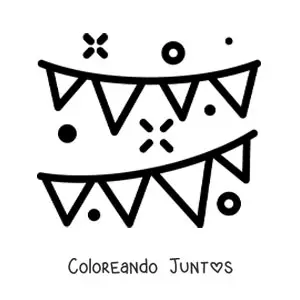 Imagen para colorear de emoji de decoraciones de fiesta de cumpleaños