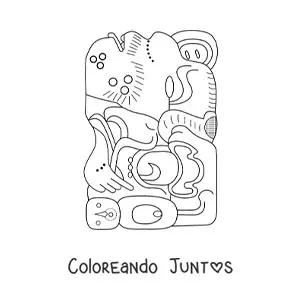 Imagen para colorear de jeroglífico maya