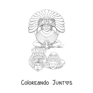 Imagen para colorear de esculturas aztecas