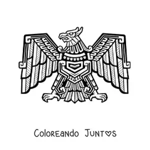 Imagen para colorear de escultura de aguil azteca