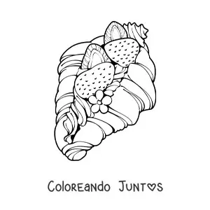 Imagen para colorear de croissant dulce relleno