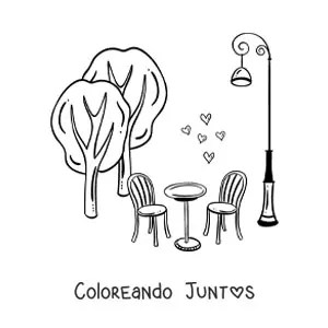 Imagen para colorear de café en parís