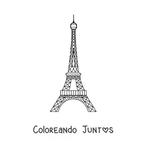 Imagen para colorear de torre eiffel fácil