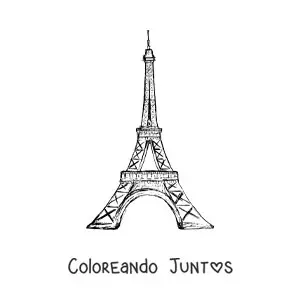 Imagen para colorear de torre eiffel