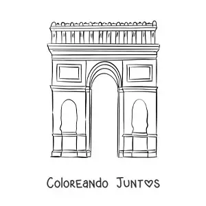 Imagen para colorear de arco de triunfo de parís
